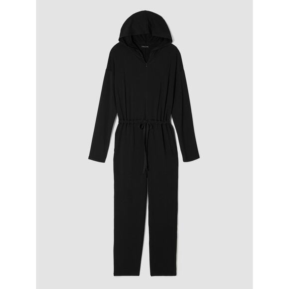 Eileen Fisher • Cozy Brushed Terry Hug Hooded Jumpsuit size XS - Picture 3 of 9